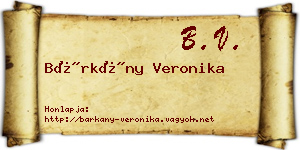 Bárkány Veronika névjegykártya