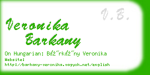 veronika barkany business card